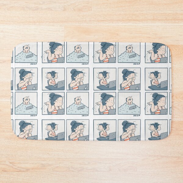 Item preview, Girl working on laptop and picking her nose in a nerdy Comic strip  designed and sold by Carlazucchi.