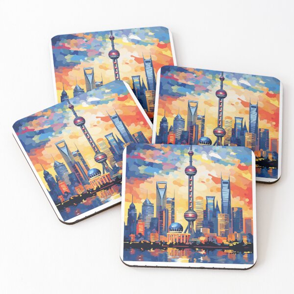 Artikelvorschau, Ein Pop-Art-Reisedruck von Shanghai – China entworfen und verkauft von StudioRedKoala.
