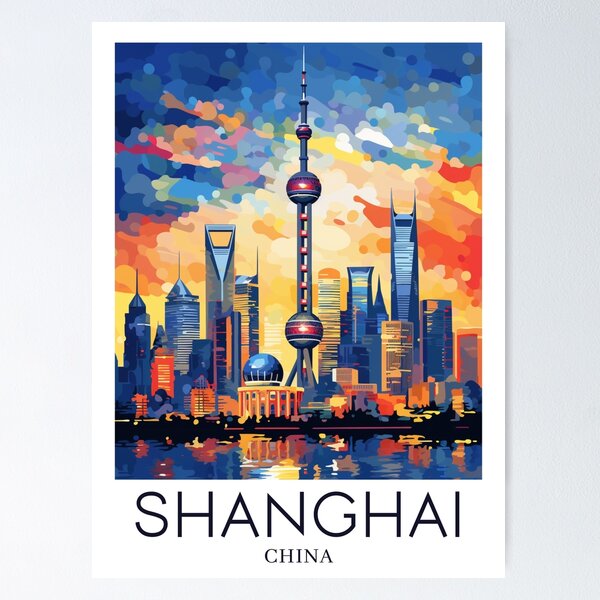 Item preview, A Pop Art Travel Print of Shanghai - China designed and sold by StudioRedKoala.