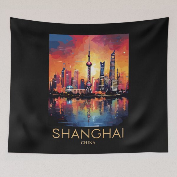 Item preview, A Pop Art Travel Print of Shanghai - China designed and sold by StudioRedKoala.