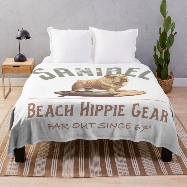 Item preview, Sanibel Island Beach Hippie Gear Bulldog Surfboard Design designed and sold by Futurebeachbum.