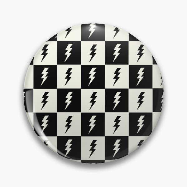 Item preview, Black and Off White Checkered Squares with Lightning Bolts designed and sold by xxroseate.