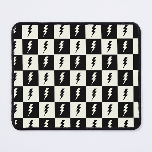 Item preview, Black and Off White Checkered Squares with Lightning Bolts designed and sold by xxroseate.