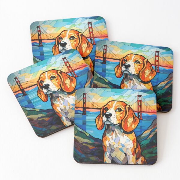 Item preview, Beagle Beautiful Canine Dog Stained Glass designed and sold by DyfunctionalTee.
