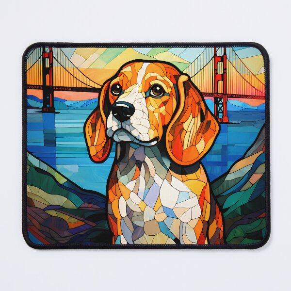 Item preview, Beagle Beautiful Canine Dog Stained Glass designed and sold by DyfunctionalTee.