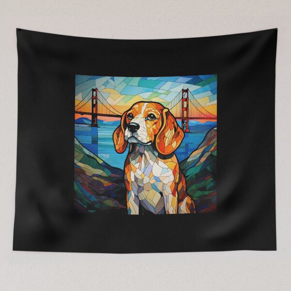 Item preview, Beagle Beautiful Canine Dog Stained Glass designed and sold by DyfunctionalTee.