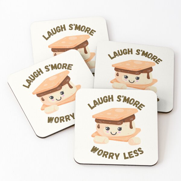 Item preview, "Laugh S'more, Worry Less" S'mores Illustration designed and sold by HELL0WBELLO.