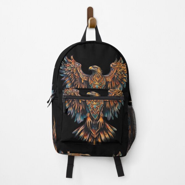 Item preview, Multi Coloured tattoo steam punked Golden Eagle design - 1 on Black background designed and sold by Elizabeth-Banks.