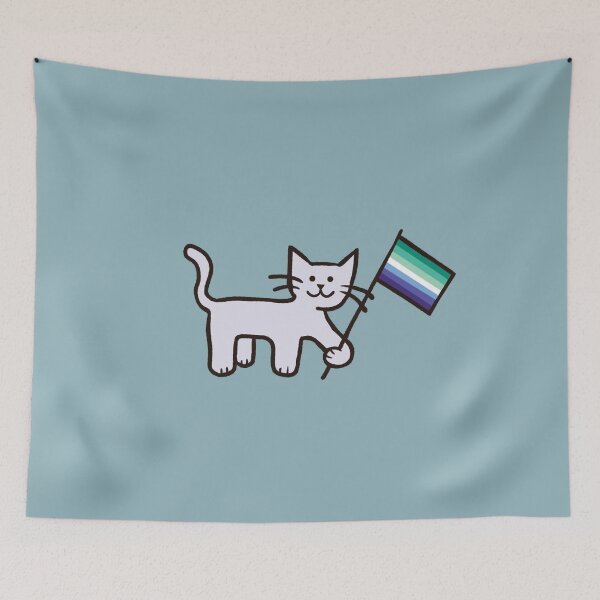 Item preview, MLM Gay Pride Flag Cat designed and sold by sunlucky.