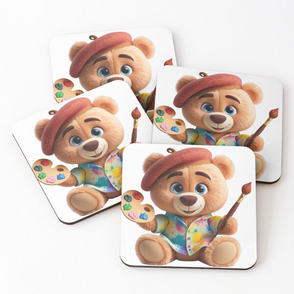 Item preview, Artist Teddy Bear with Palette and Brush designed and sold by Sillytoe.