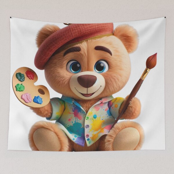 Item preview, Artist Teddy Bear with Palette and Brush designed and sold by Sillytoe.