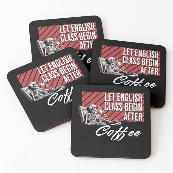 Item preview, Retro Skeleton in Recliner Drinking Coffee,Funny English Teacher Design designed and sold by CrazyInk23.