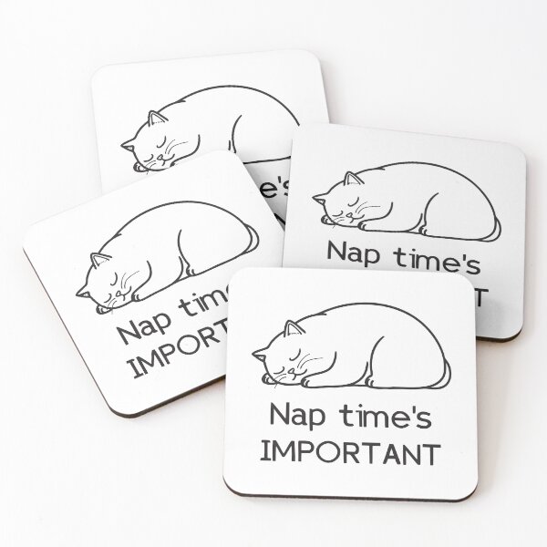 Item preview, Cartoon cat series. Nap time's IMPORTANT. Black text designed and sold by twisted-dot.