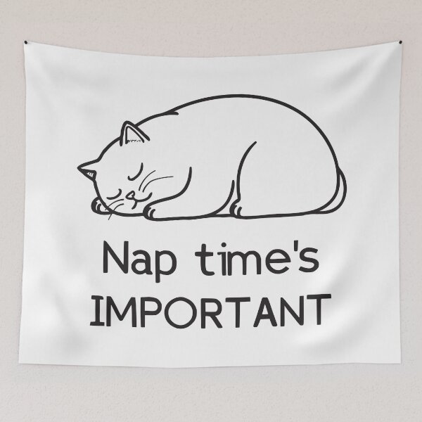 Item preview, Cartoon cat series. Nap time's IMPORTANT. Black text designed and sold by twisted-dot.