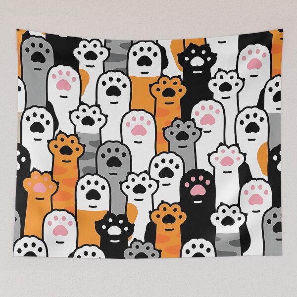 Item preview, Cute Cat Paws Seamless Pattern designed and sold by asbno19.