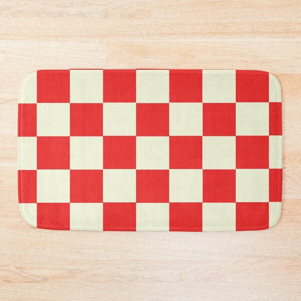 Item preview, Deep Cherry Red and Off White Checkered Squares designed and sold by xxroseate.