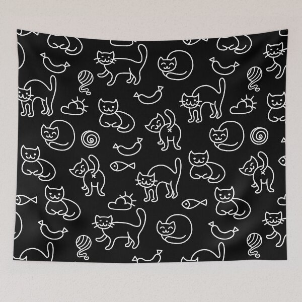 Item preview, Cute Cat Doodle Pattern designed and sold by asbno19.