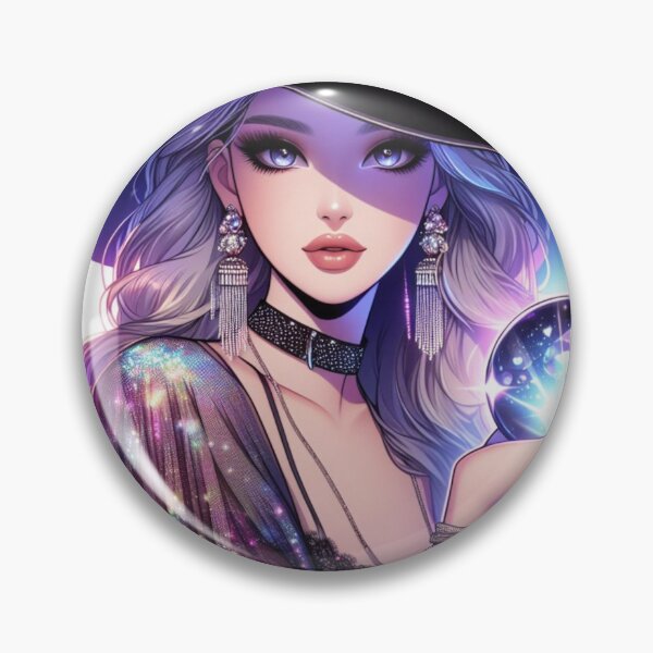 Artikelvorschau, Hexe und Kristallkugel entworfen und verkauft von Solace Sparkles.