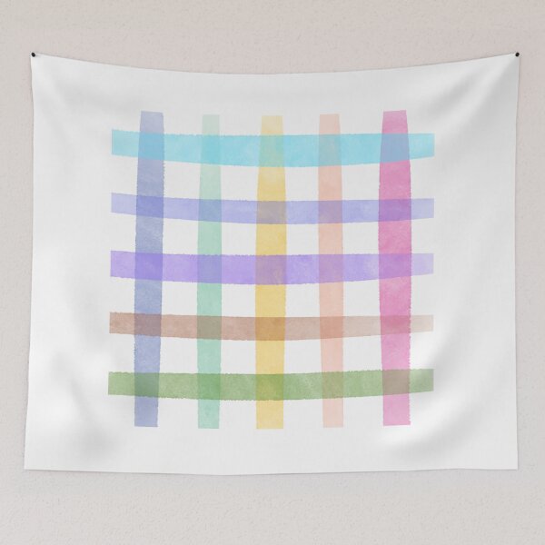 Item preview, Hand-Painted Harmony: Pastel-Coloured Plaid Pattern Background" designed and sold by hjian8219.