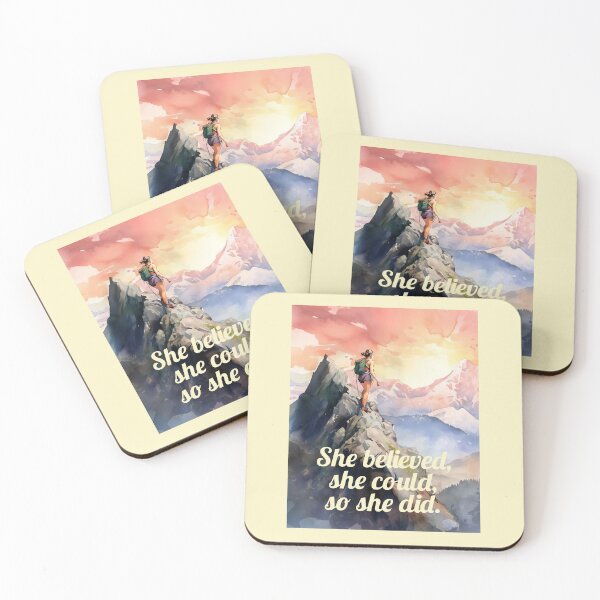 Item preview, Watercolor Illustration - Empowering Quote "She Believed. She Could. So She Did." designed and sold by Doug0276.
