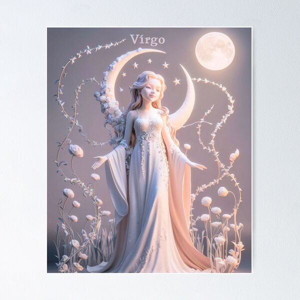 Item preview, Virgo Astrology. Moon in Virgo, Zodiac sign, Virgo symbol designed and sold by ZodiacWonders.