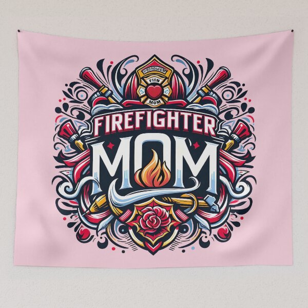 Item preview, Firefighter Mom, typography designed and sold by maxmaj.