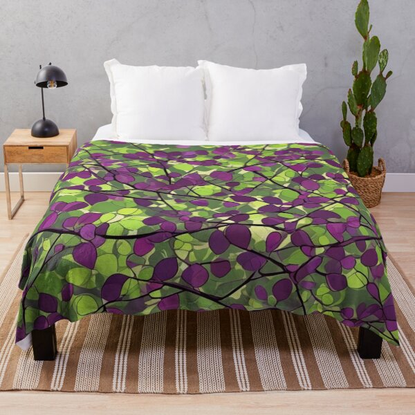 Item preview, Abstract Purple and Green Leafy Tree designed and sold by calibrit.
