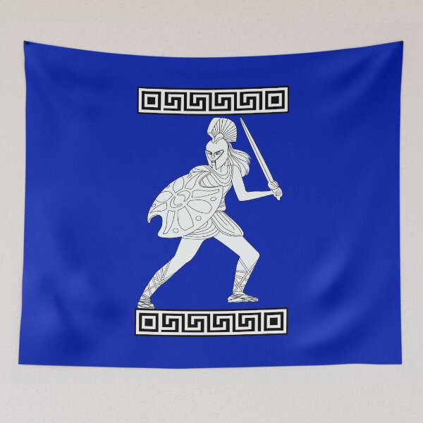 Item preview, Spartan woman white and blue designed and sold by SueKnox.