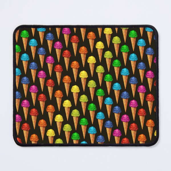 Item preview, Rainbow Ice Cream Pattern - Black designed and sold by Kelly Gilleran.