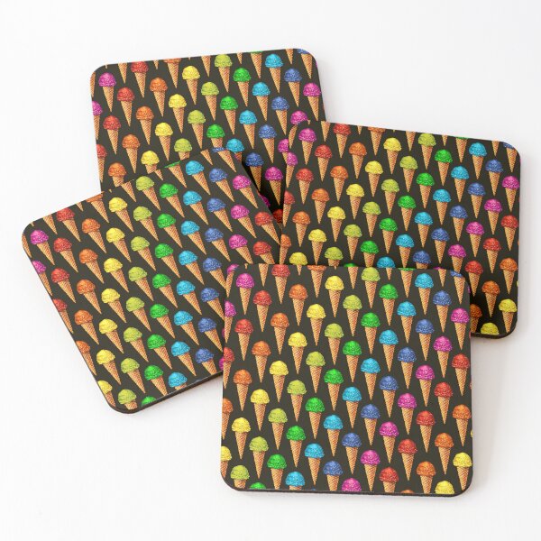Item preview, Rainbow Ice Cream Pattern - Black designed and sold by Kelly  Gilleran.