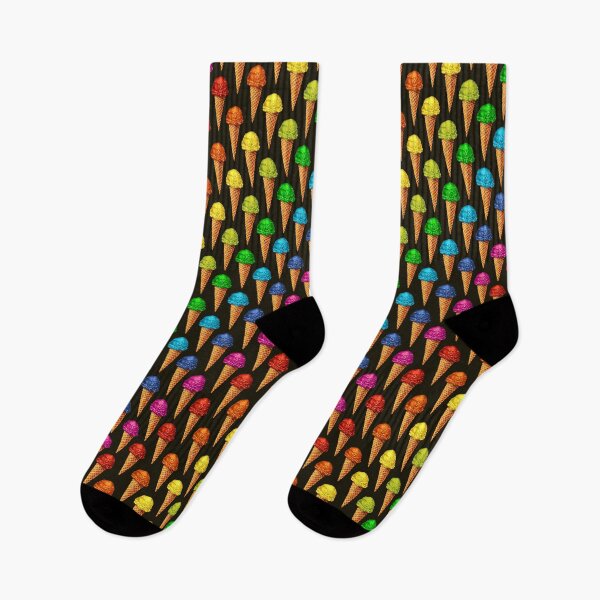 Item preview, Rainbow Ice Cream Pattern - Black designed and sold by Kelly  Gilleran.