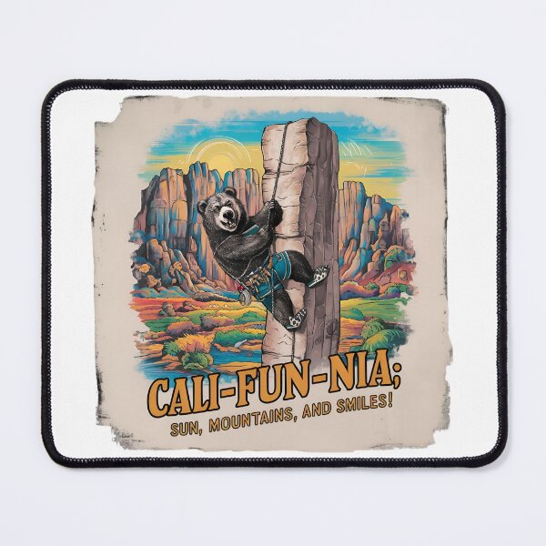 Item preview, California mountains, FunnyFits, FunnyFits70, Humor, Funny, bear, trekking, adventure, hiking, rock climbing, designed and sold by FunnyFits70.