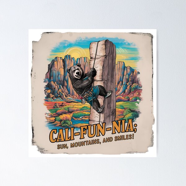 Item preview, California mountains, FunnyFits, FunnyFits70, Humor, Funny, bear, trekking, adventure, hiking, rock climbing,  designed and sold by FunnyFits70.