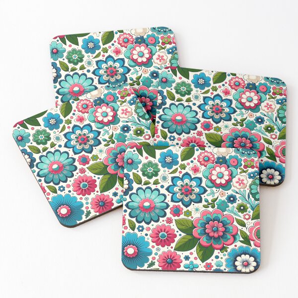 Item preview, Retro Floral Designs Whimsical Flower Pattern Folk Art designed and sold by chrisrivait.