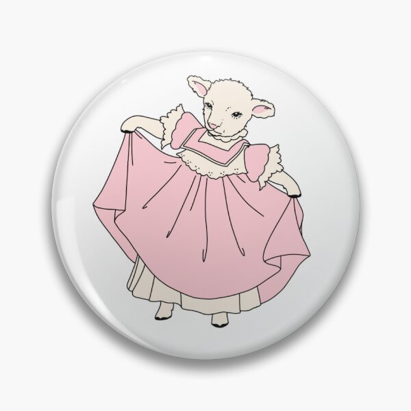 Item preview, Cute Vintage Lamb Girl Wearing a Dress designed and sold by skunkscare.