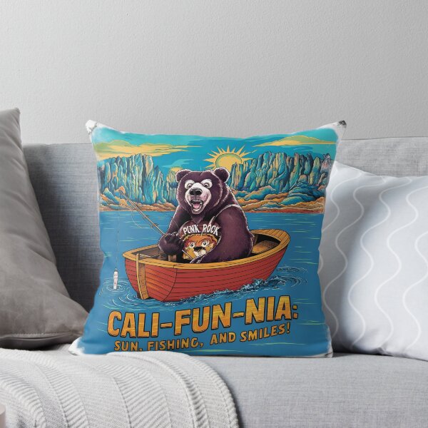 Item preview, California Fishing, FunnyFits, Funnyfits70, funny, humor, bear, beach, relax, fishing, sunshine, wildlife, surf,  designed and sold by FunnyFits70.