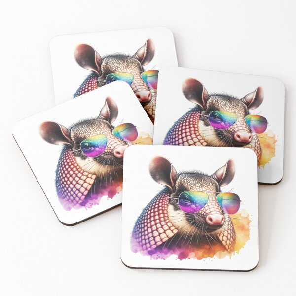 Item preview, Watercolor Armadillo Wearing Sunglasses designed and sold by TheAnimalZ00.
