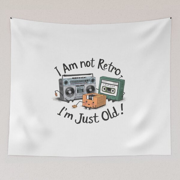Item preview, I'm just old, funnyfits, funnyfits70, humor, funny, silly, retro, old, senior, legacy, outdated, classic, obsolete,  designed and sold by FunnyFits70.
