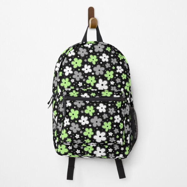 Item preview, Agender Pride Flowers Doodle Green Grey Black White designed and sold by JoyfulJen.