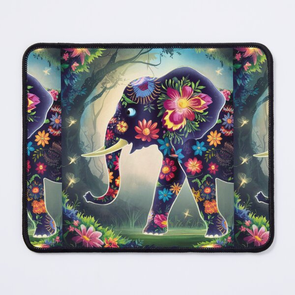 Item preview, Elephant Silhouette. Floral elephant, Fantasy Elephant, colorful elephant designed and sold by ElephantVibes.