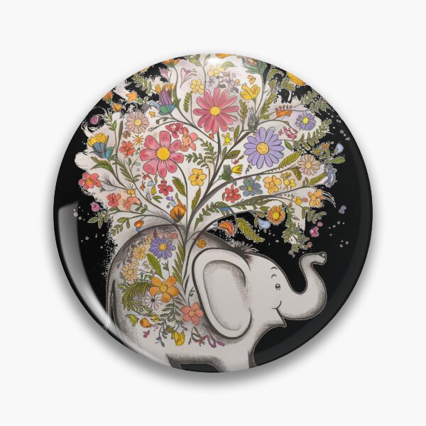 Item preview, Elephant Silhouette. Floral elephant, Fantasy Elephant, colorful elephant designed and sold by ElephantVibes.