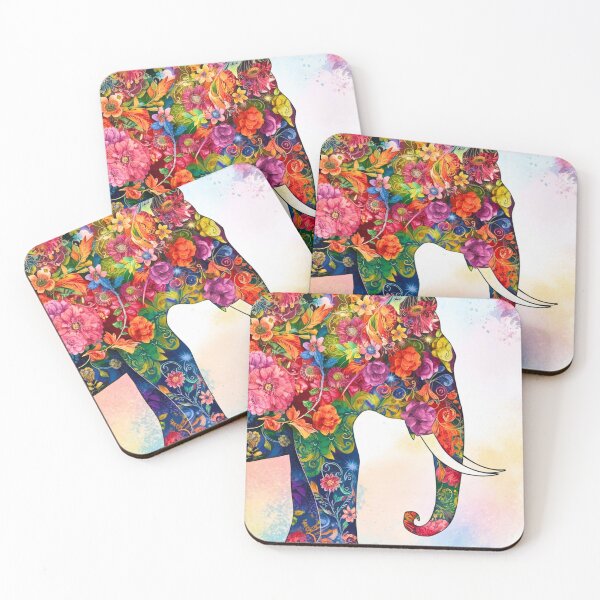 Item preview, Elephant Silhouette. Floral elephant, Fantasy Elephant, colorful elephant designed and sold by ElephantVibes.