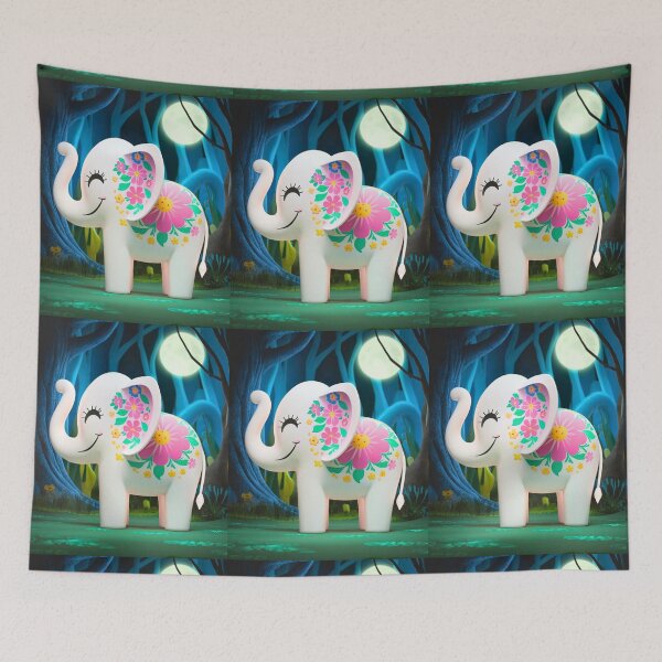 Item preview, Elephant Silhouette. Floral elephant, Fantasy Elephant, colorful elephant designed and sold by ElephantVibes.