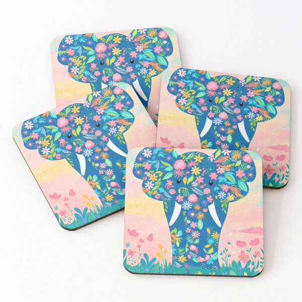Item preview, Elephant Silhouette. Floral elephant, Fantasy Elephant, colorful elephant designed and sold by ElephantVibes.