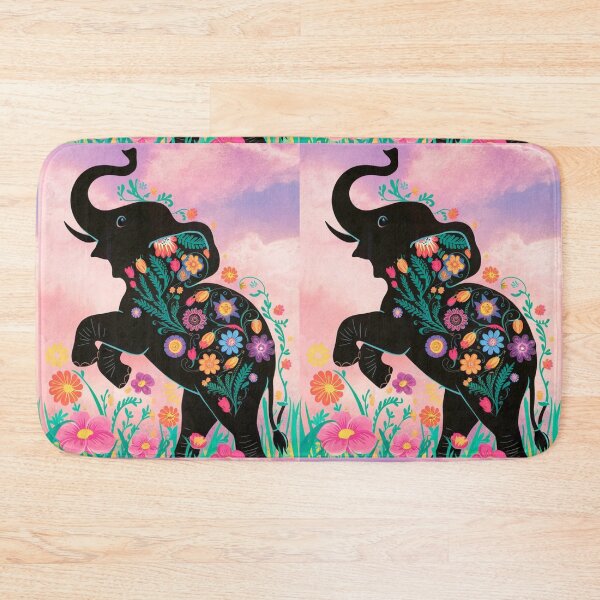 Item preview, Elephant Silhouette. Floral elephant, Fantasy Elephant, colorful elephant designed and sold by ElephantVibes.