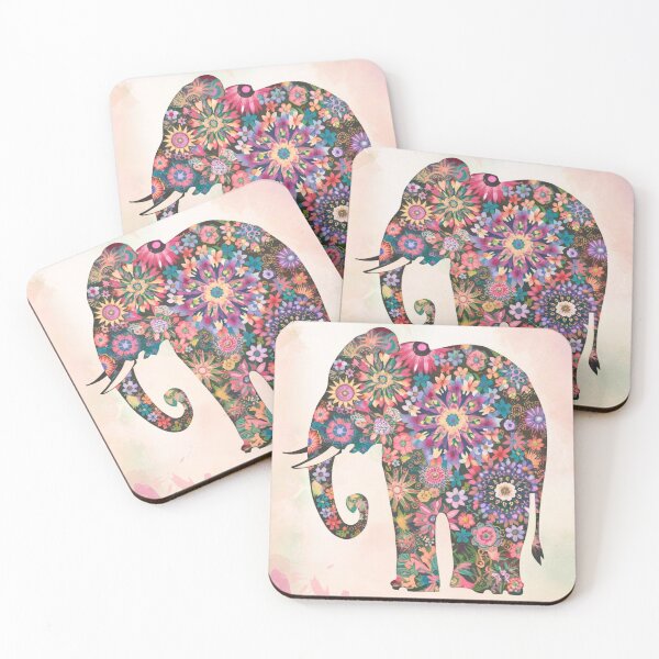 Item preview, Elephant Silhouette. Floral elephant, Fantasy Elephant, colorful elephant designed and sold by ElephantVibes.