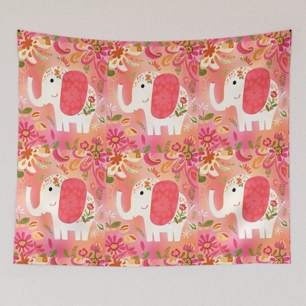 Item preview, Elephant Silhouette. Floral elephant, Fantasy Elephant, colorful elephant designed and sold by ElephantVibes.