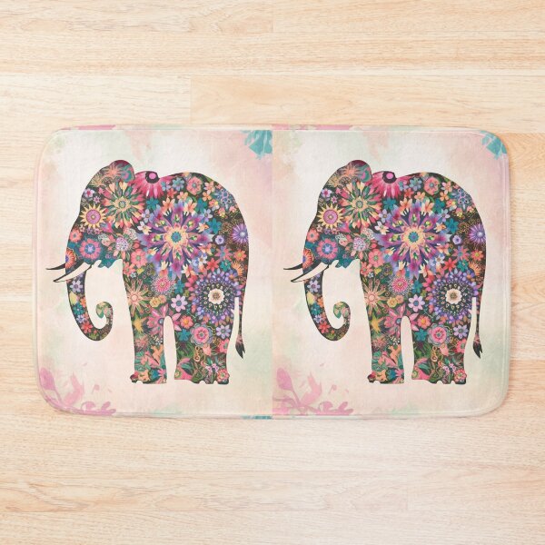 Item preview, Elephant Silhouette. Floral elephant, Fantasy Elephant, colorful elephant designed and sold by ElephantVibes.