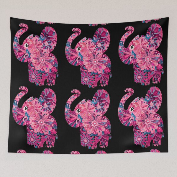 Item preview, Elephant Silhouette. Floral elephant, Fantasy Elephant, colorful elephant designed and sold by ElephantVibes.