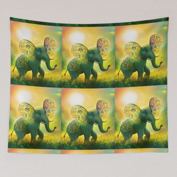 Item preview, Elephant Silhouette. Floral elephant, Fantasy Elephant, colorful elephant designed and sold by ElephantVibes.